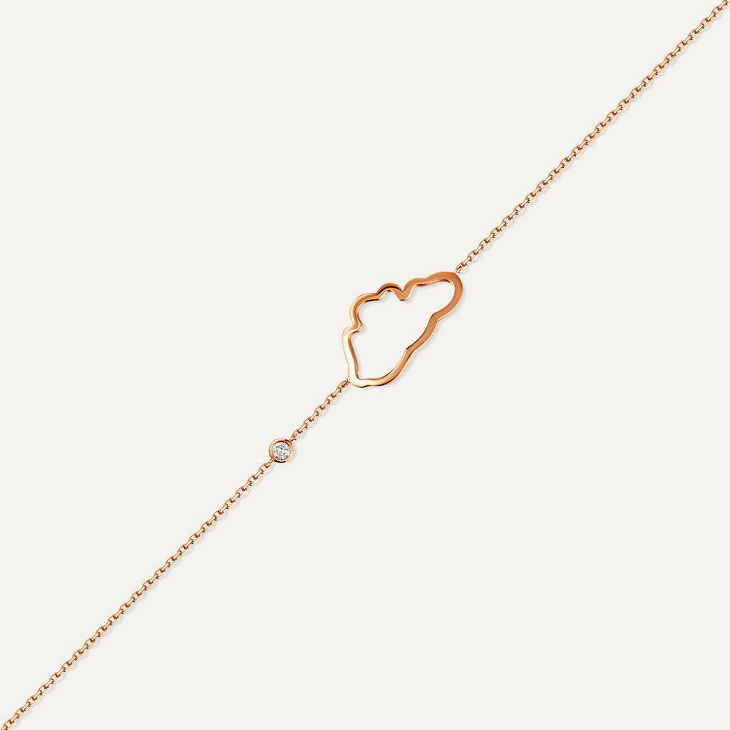 Allusia Love Minimal 18K Rosegold Bracelet w. Diamond