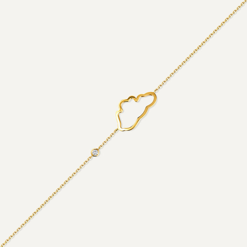 Allusia Love Minimal 18K Gold Bracelet w. Diamond