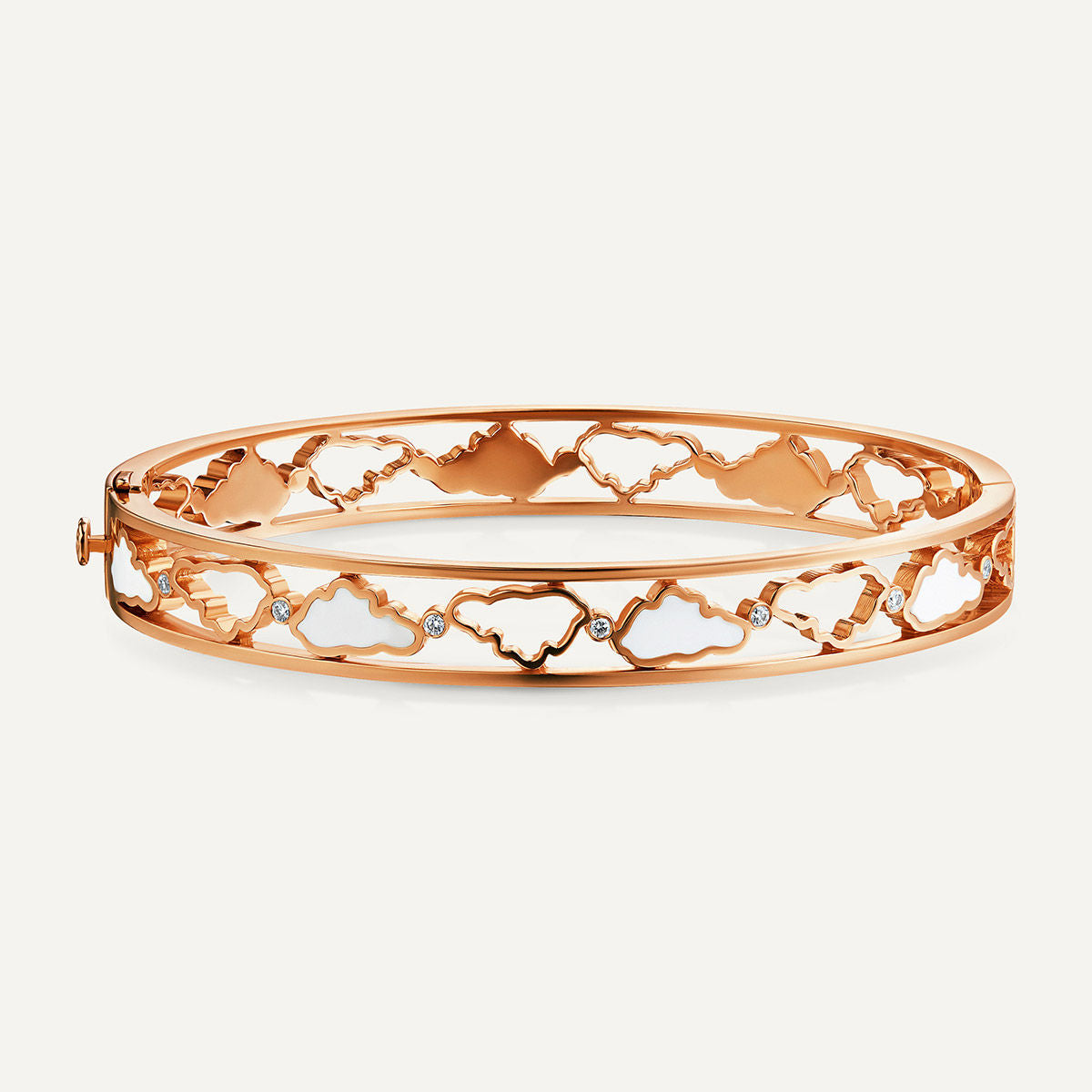 Allusia Liebe Emaille 18K Rosengold Armreif w. Diamanten