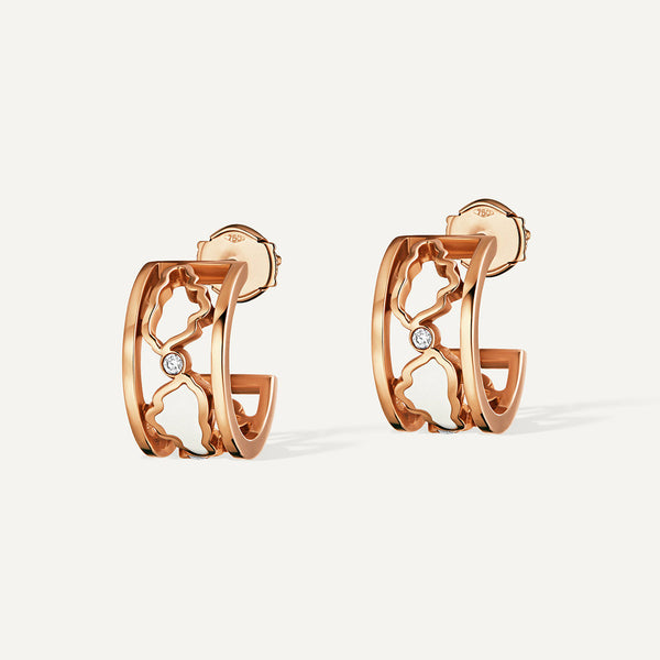 Allusia Love Enamel 18K Rosegold Earrings w. Diamonds