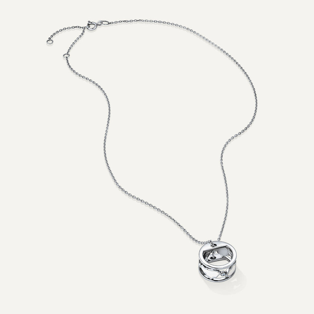 Allusia Love Enamel Band 18K Whitegold Necklace w. Diamonds