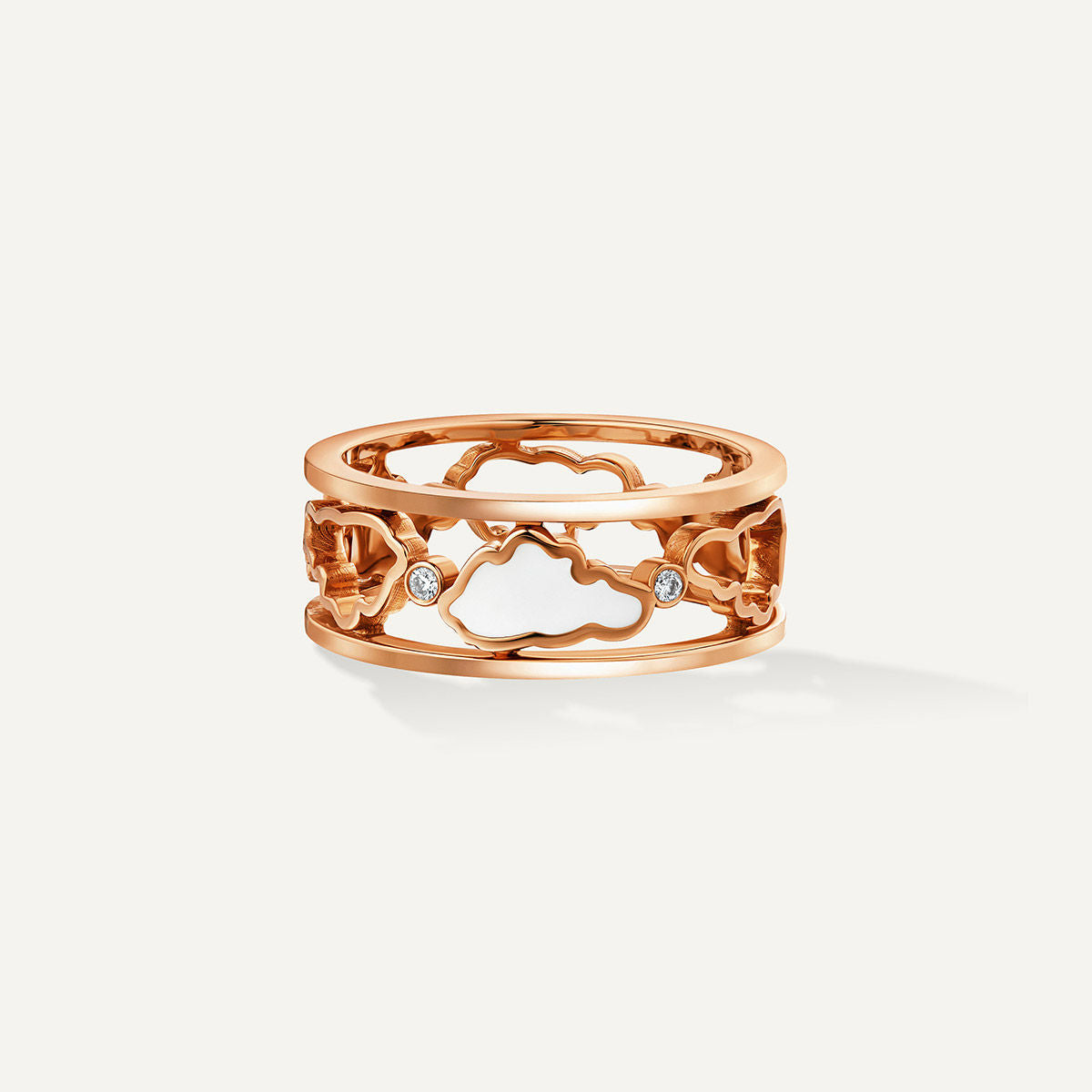 Allusia Love Emalje 18K Rosaguld Ring m. Diamanter