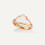 Allusia Love White Enamel 18K Rosegold Ring w. Diamonds