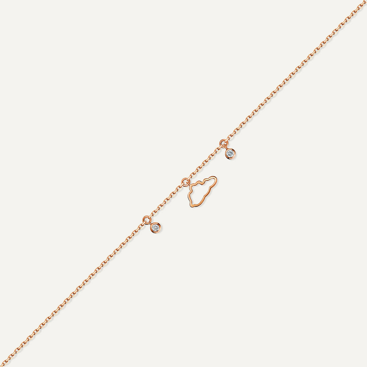 Allusia Love Mini Cloud 18K Rosegold Bracelet w. Diamonds