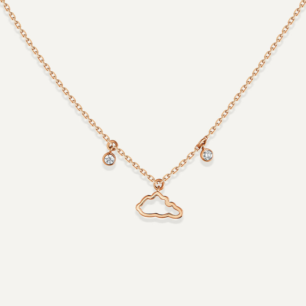 Allusia Love One 18K Rosegold Necklace w. Diamonds