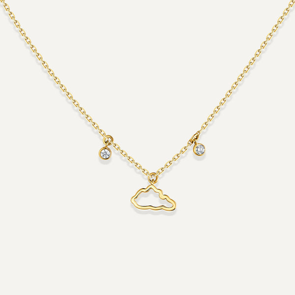 Allusia Love One 18K Gold Necklace w. Diamonds