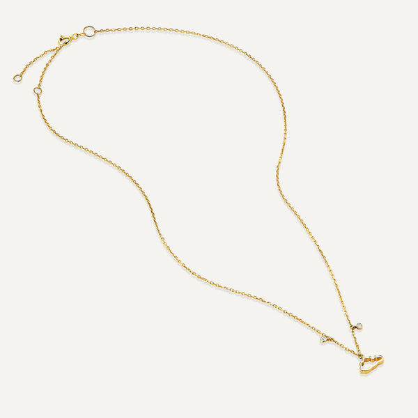 Allusia Love One 18K Gold Necklace w. Diamonds