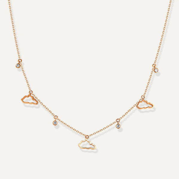 Allusia Love Three 18K Rosegold Necklace w. Diamonds