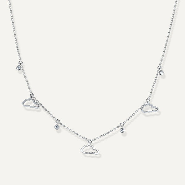 Allusia Love Three 18K Whiegold Necklace w. Diamonds