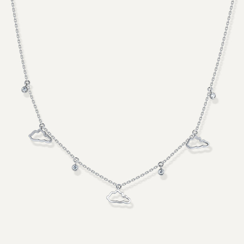 Allusia Love Three 18K Whiegold Necklace w. Diamonds