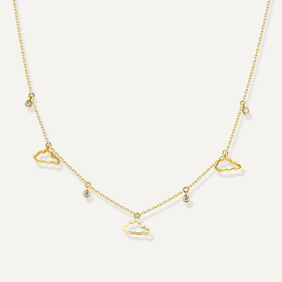 Allusia Love Three 18K Gold Necklace w. Diamonds