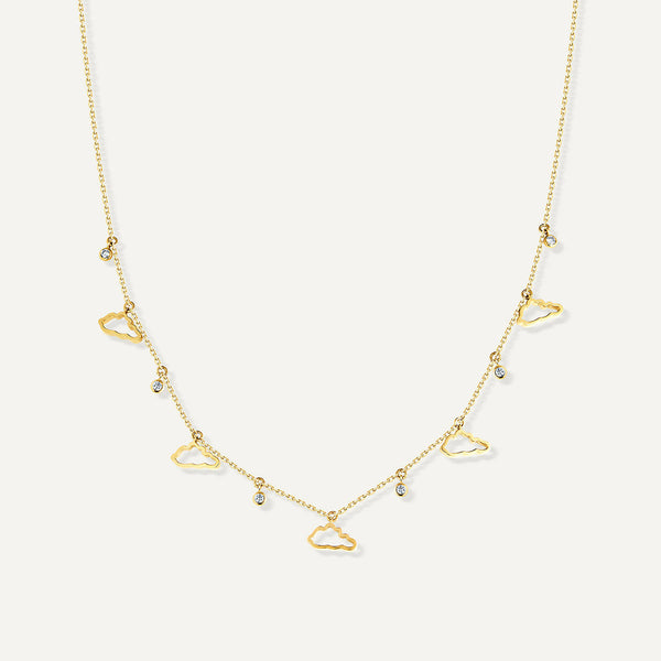 Allusia Love Five 18K Gold Necklace w. Diamonds