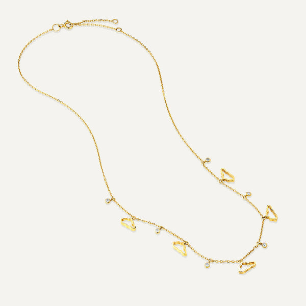 Allusia Love Five 18K Gold Necklace w. Diamonds
