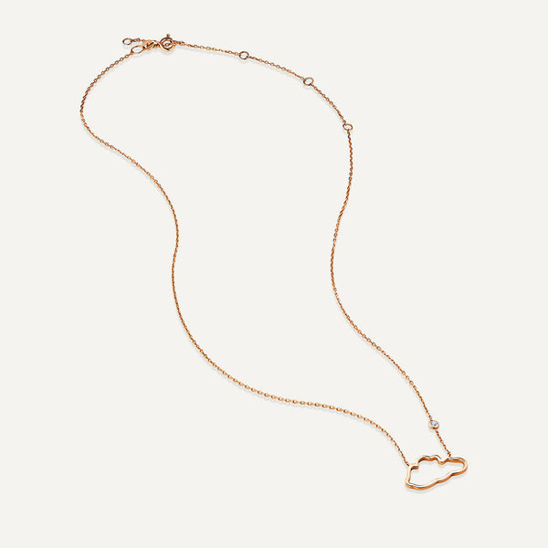 Allusia Love Minimal 18K Rosegold Necklace w. Diamond