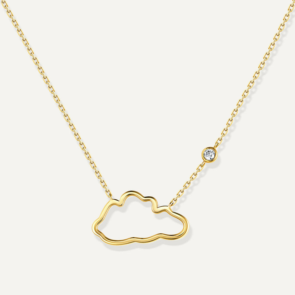 Allusia Love Minimal 18K Gold Necklace w. Diamond