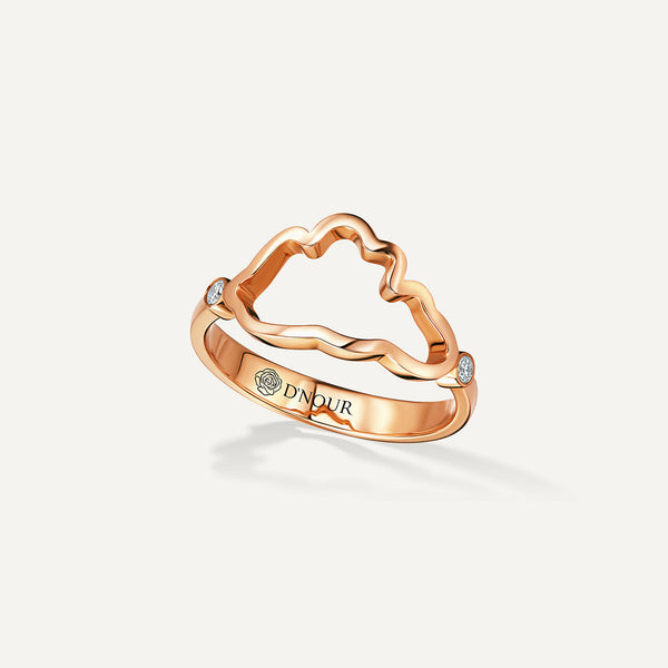 Allusia Love Minimal 18K Rosaguld Ring m. Diamanter