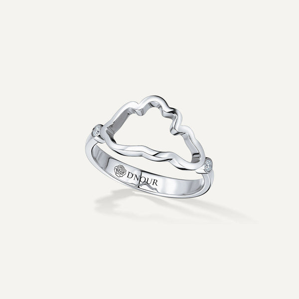Allusia Love Minimal 18K Hvidguld Ring m. Diamanter