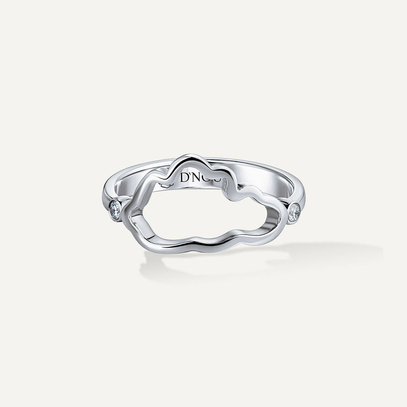 Allusia Love Minimal 18K Whitegold Ring w. Diamonds