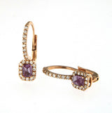 Candy 18K Rose Gold Earrings w. Diamonds & Pink Sapphire