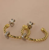 Tubogas 18K Gold Hoops w. Diamonds