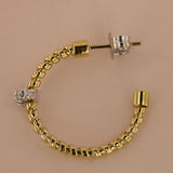 Tubogas 18K Gold Hoops w. Diamonds