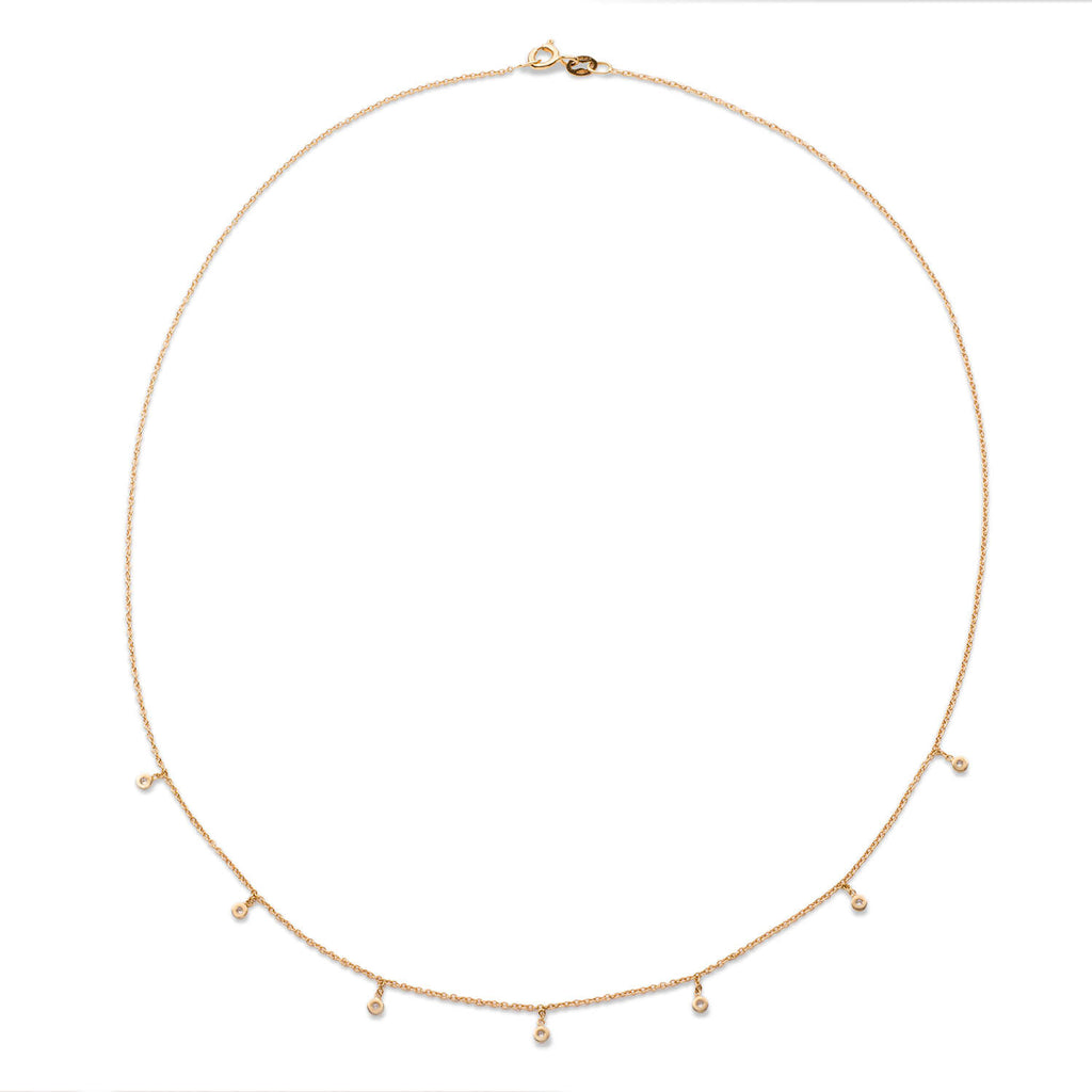 7D 18K Gold Necklace w. Diamonds