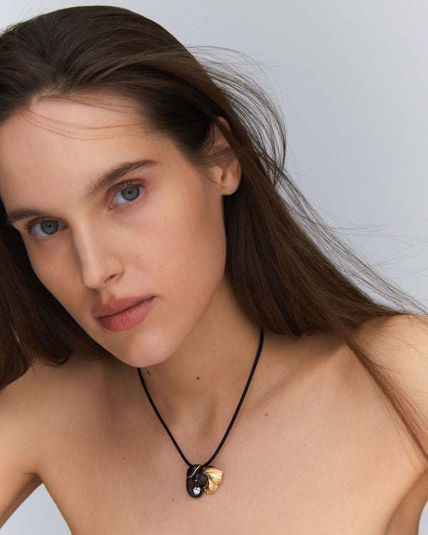 Elephant 18K Gold Necklace & Brooche w. Lab-Grown Diamond