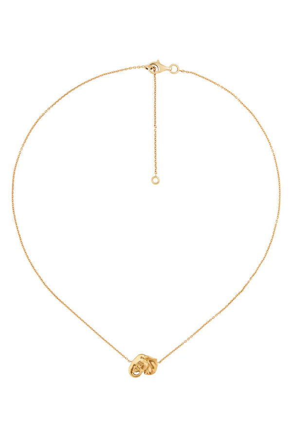 Lucky Elephant 18K Gold Necklace w. Lab-Grown Diamonds