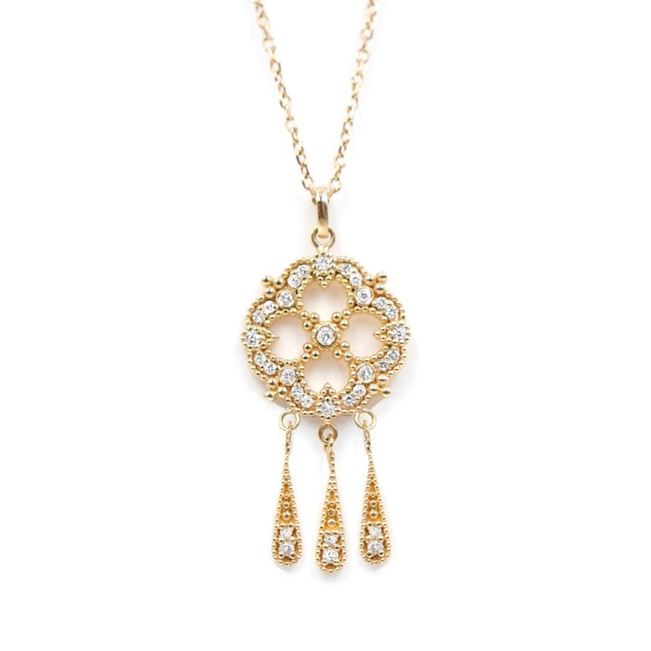 Greta 18K Gold Necklace w. Diamonds