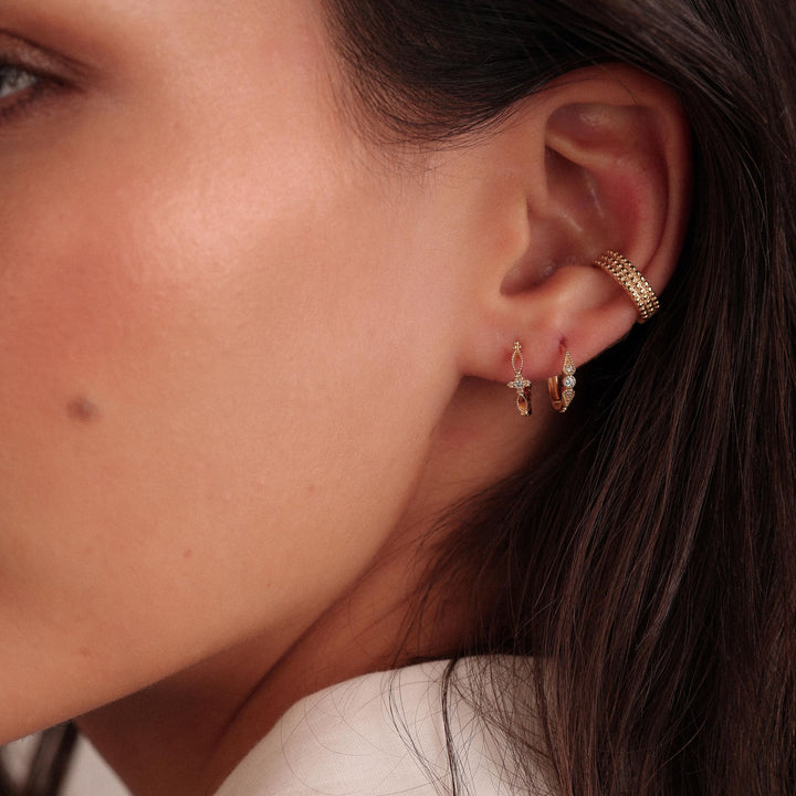 Greta One Mini 18K Gold Hoop w. Diamonds