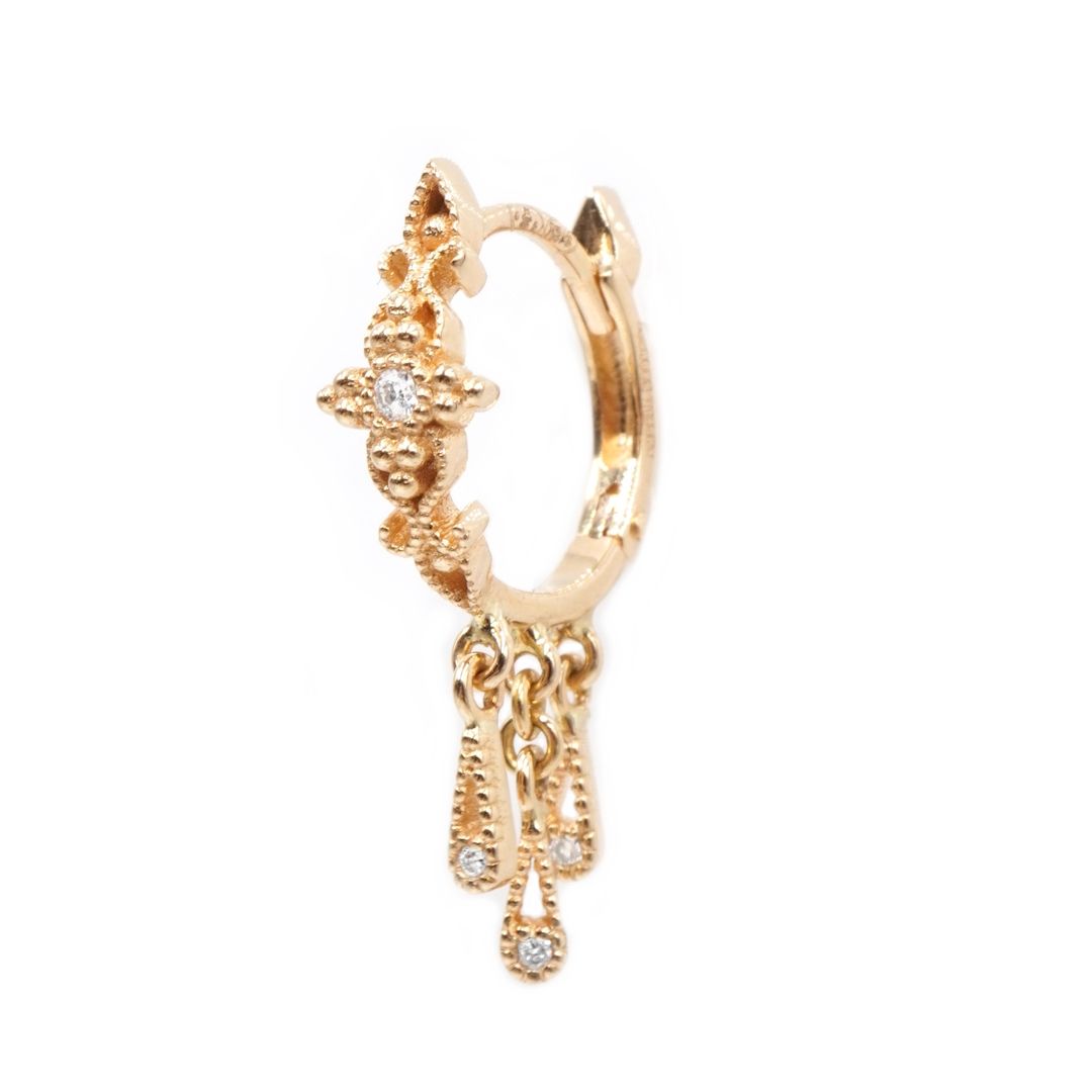 Greta Mini 18k Guld Ørering m. Diamanter