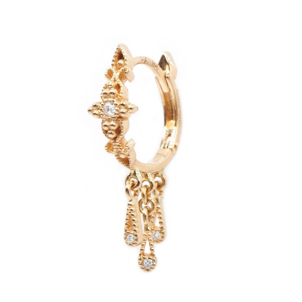 Greta Mini 18K Gold Earring w. Diamonds