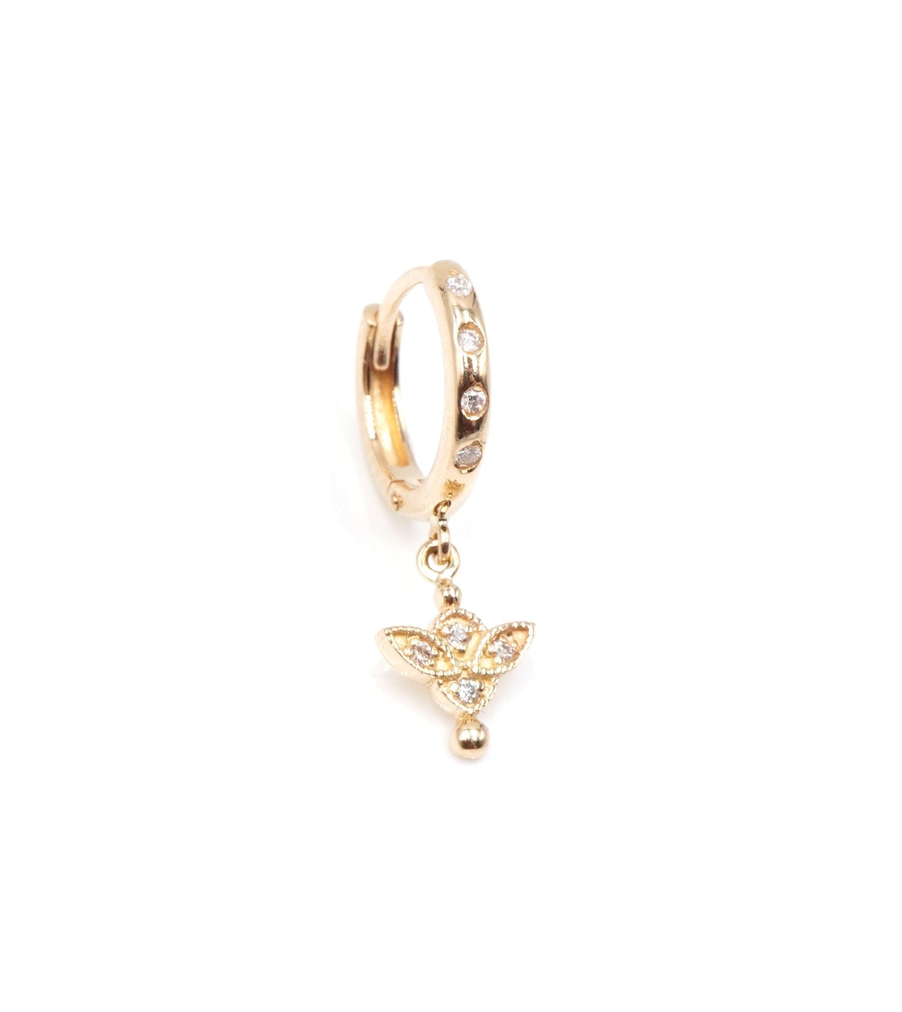 Romance 18K Gold Hoop w. Diamonds