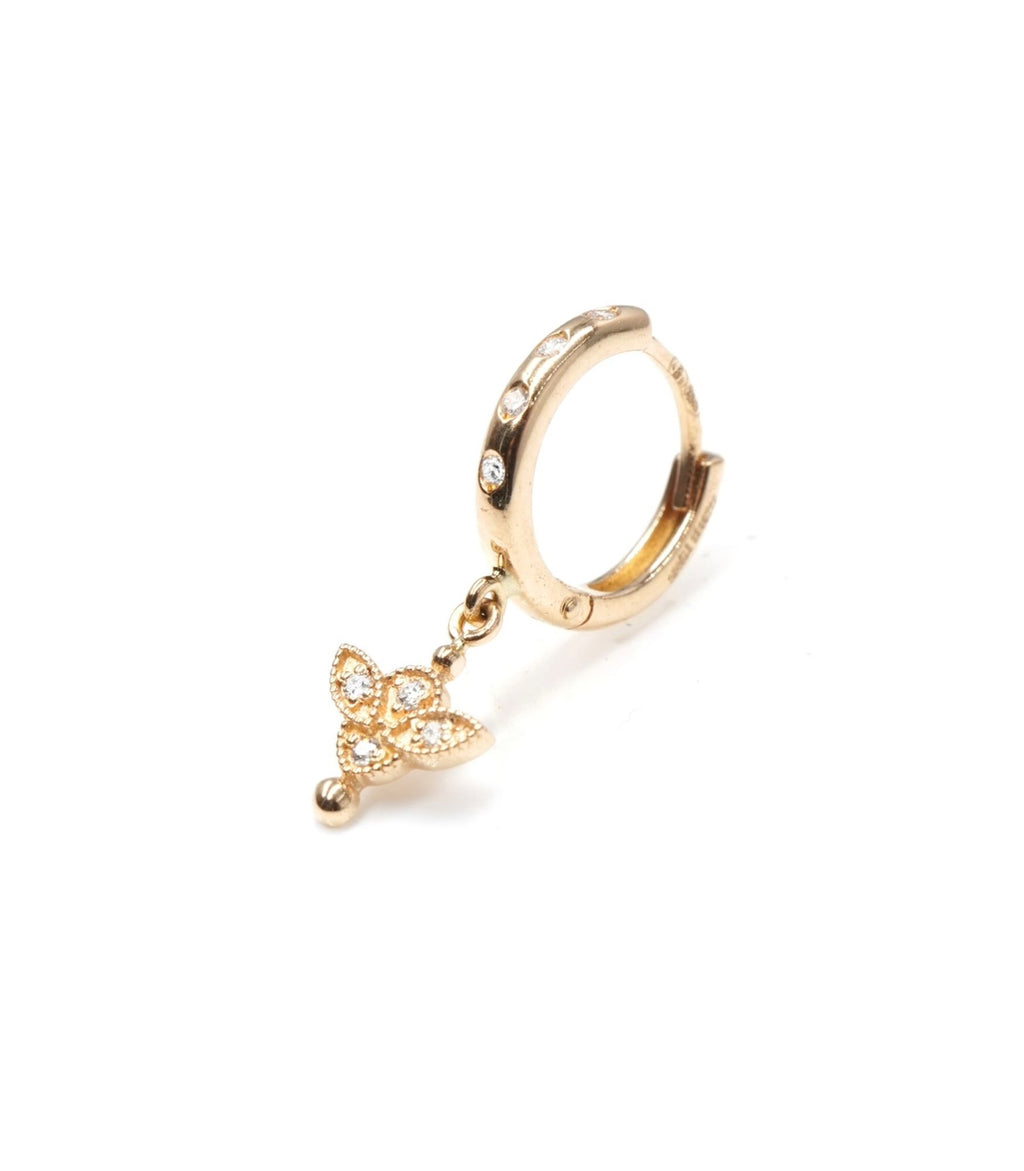 Romance 18K Gold Hoop w. Diamonds