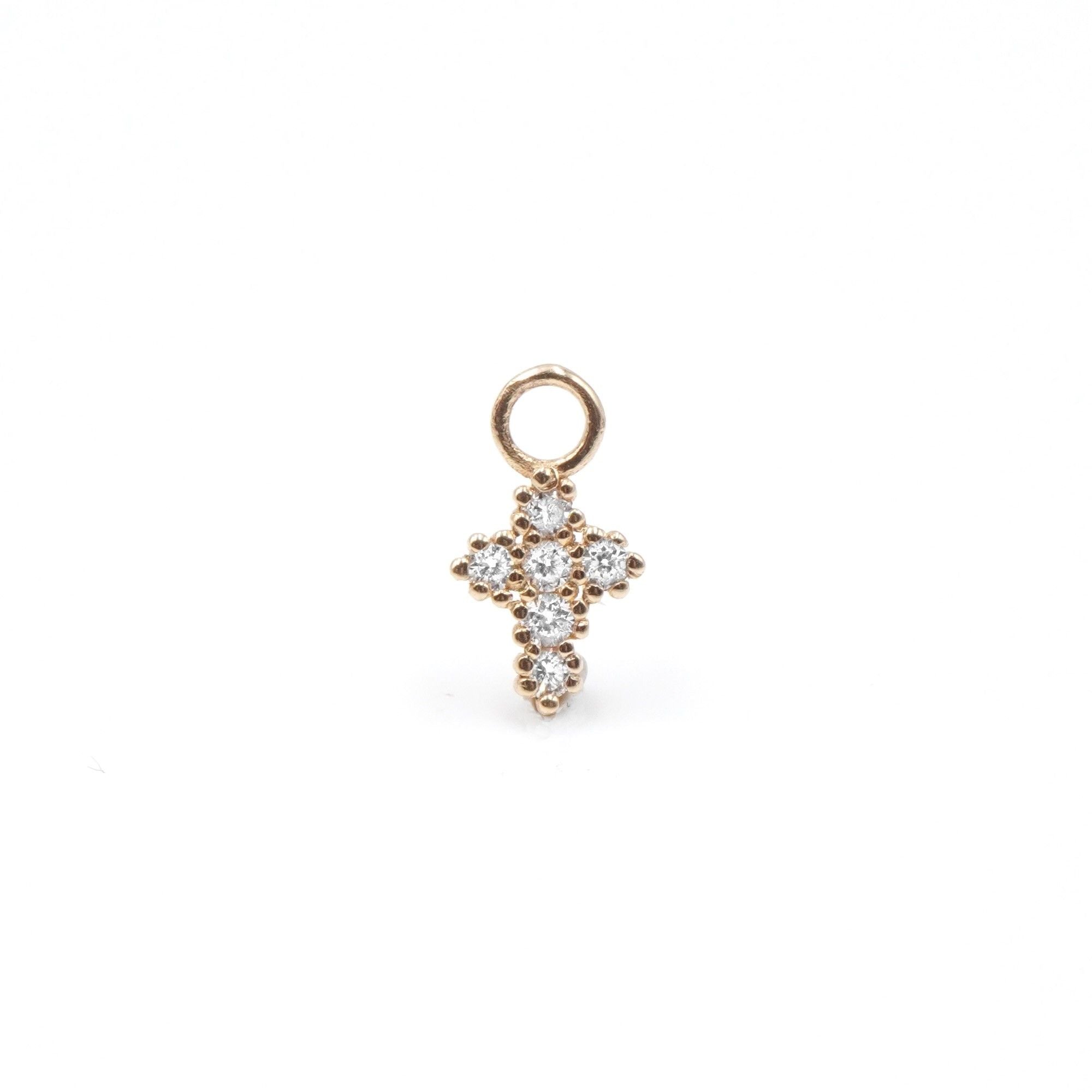 Eternity 18K Gold Earring Pendant w. Diamonds