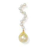 Large 9K Gold Earring w. Pearls