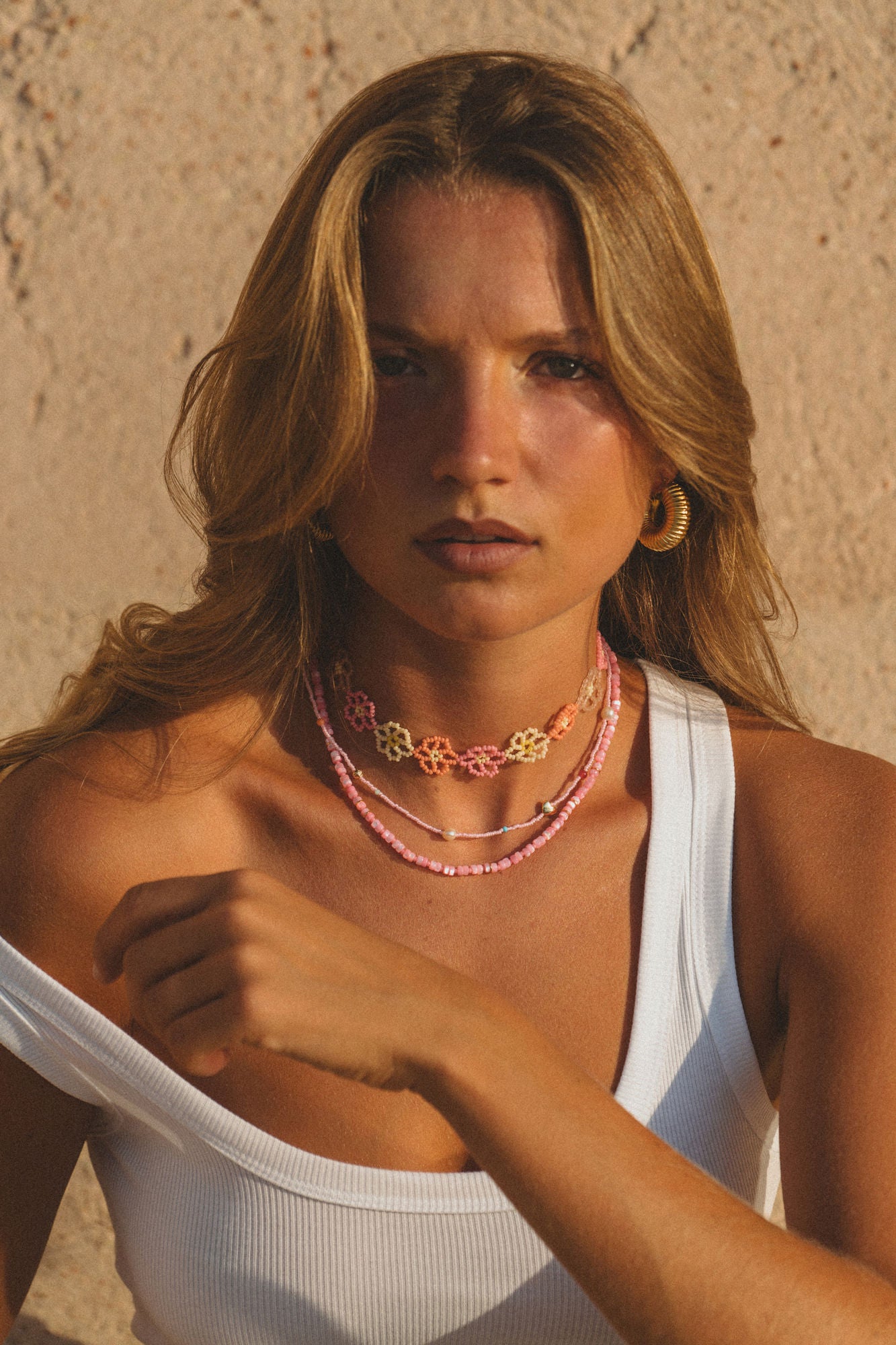 Calypso Gold Plated Necklace w. Beads & Pearl