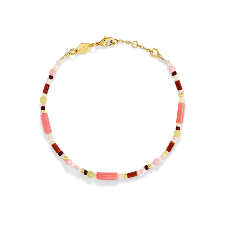 Candyfloss Gold Plated Bracelet w. Beads