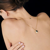 Yin Yang Small 18K Gold Necklace w. Lab-Grown Diamonds