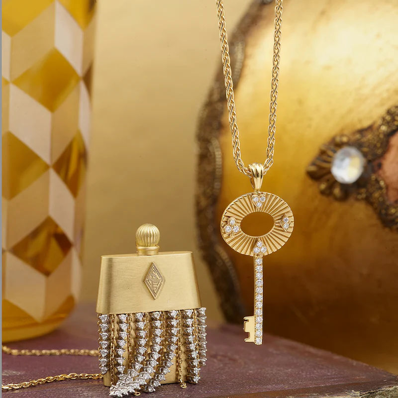 Pouvoir 18K Gold Necklace w. Lab-Grown Diamonds