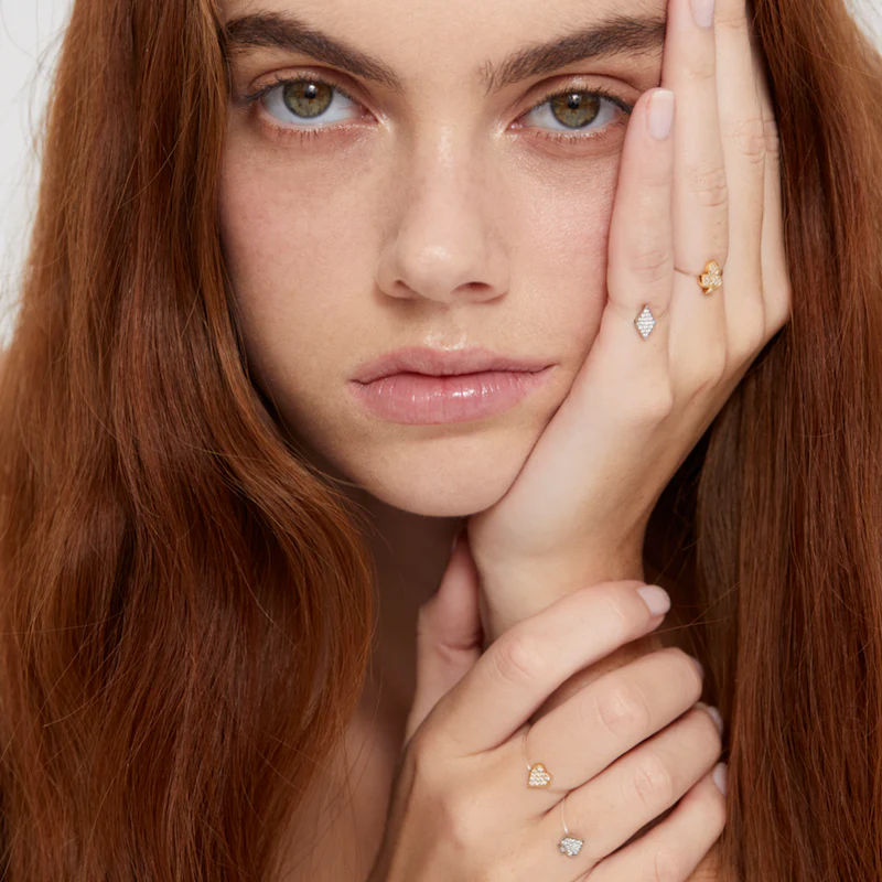 Âme Nylon 18K White Gold Ring w. Lab-Grown Diamonds