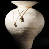 Yin Yang Small 18K Gold Necklace w. Lab-Grown Diamonds