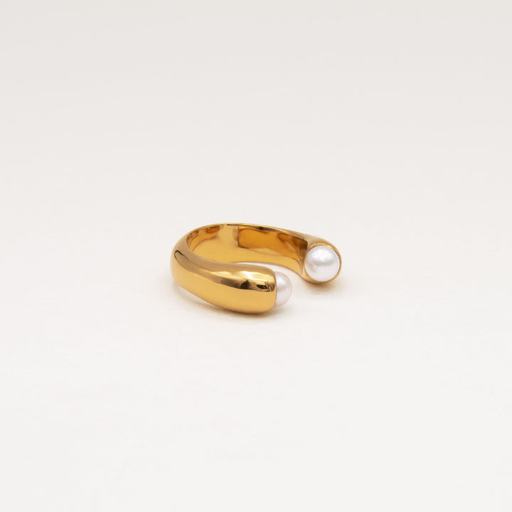 Encontro Gold Plated Ring w. Freshwater Pearl