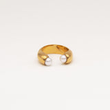 Encontro Forgyldt Ring m. Ferskvandsperle