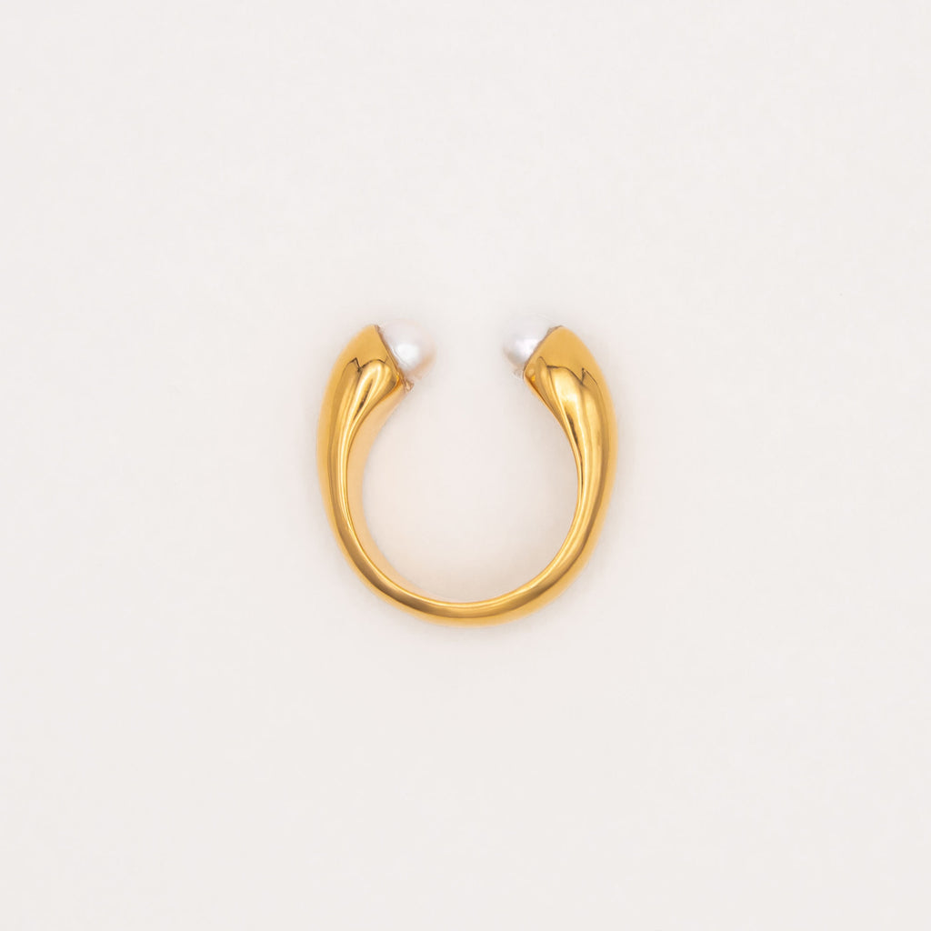 Encontro Gold Plated Ring w. Freshwater Pearl