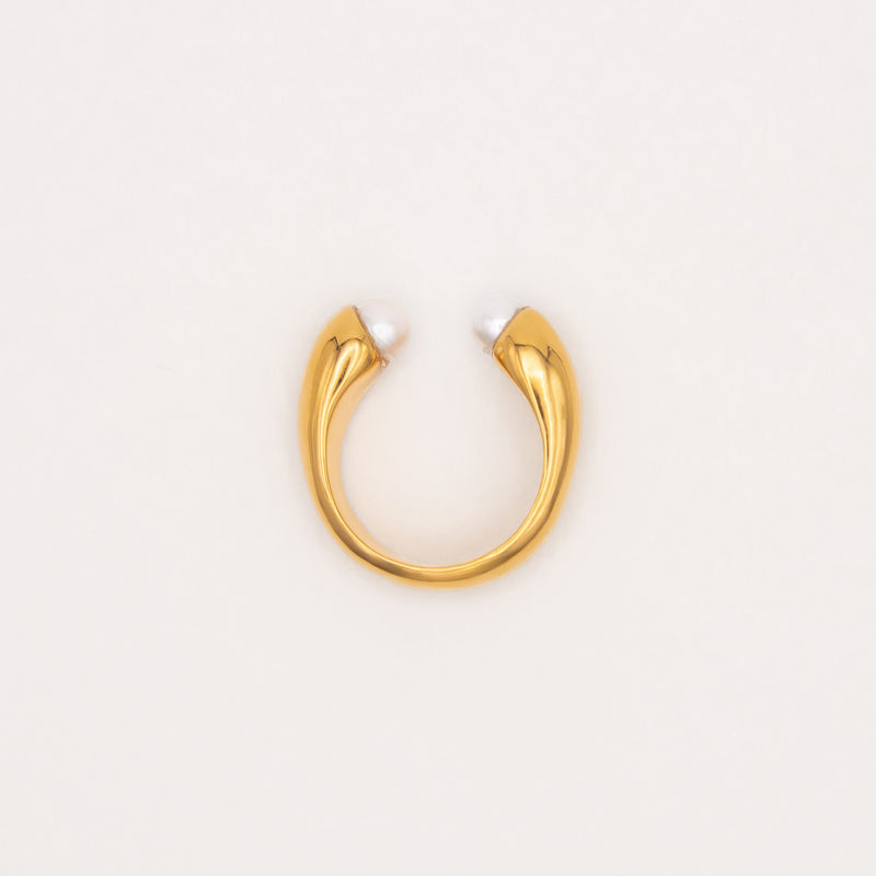 Encontro Forgyldt Ring m. Ferskvandsperle
