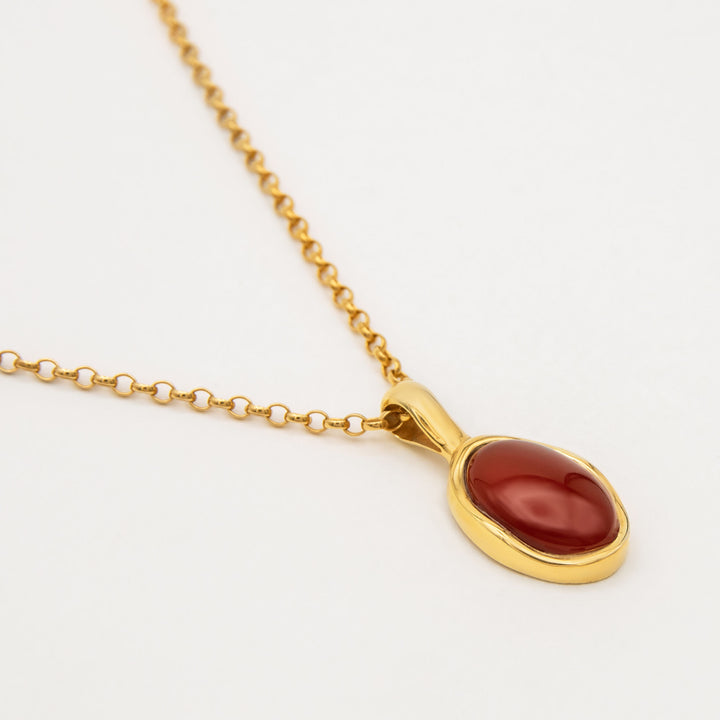Figura Gold Plated Necklace w. Carnelian