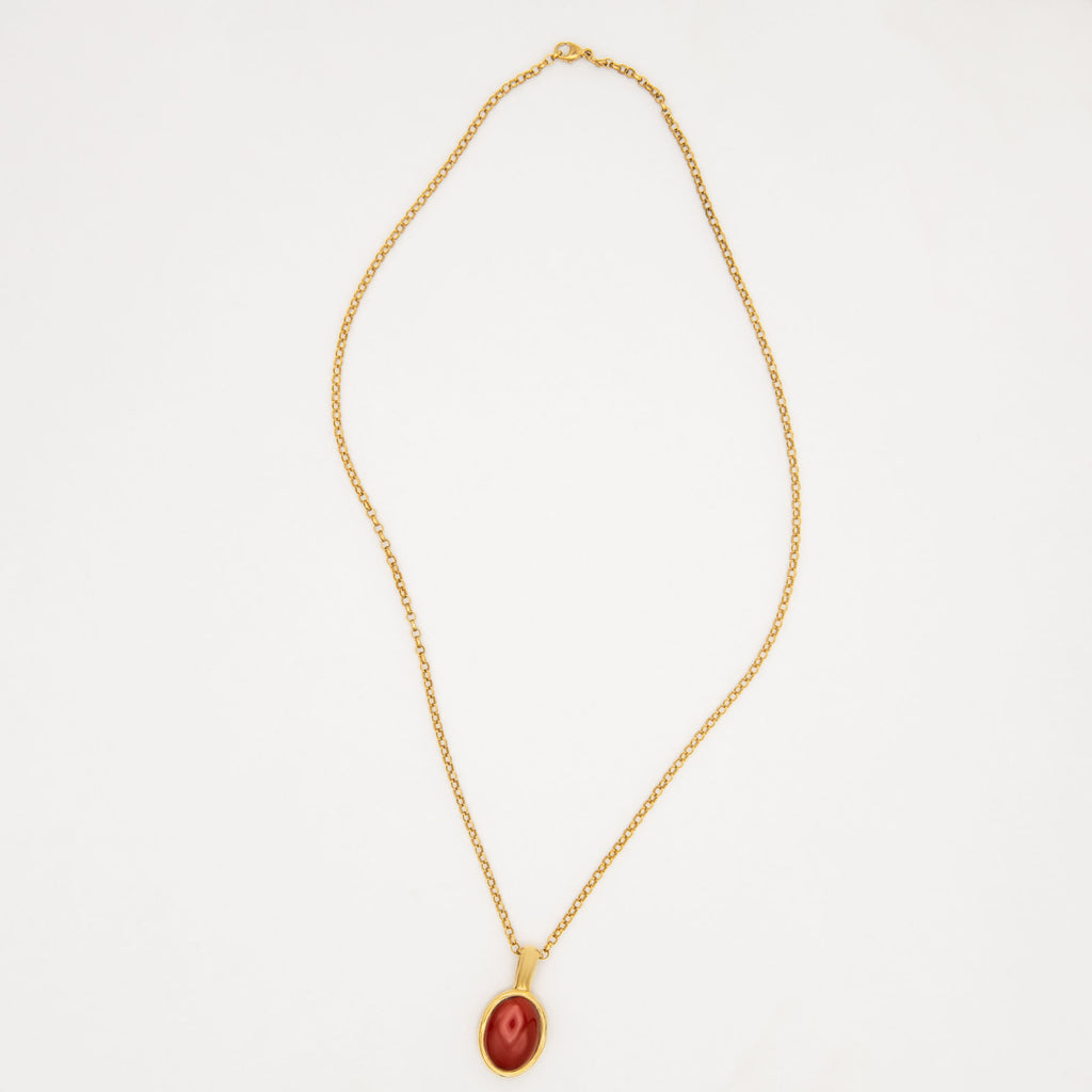 Figura Gold Plated Necklace w. Carnelian