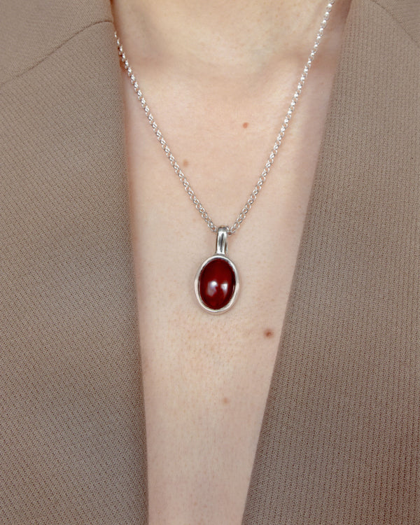 Figura Silver Necklace w. Carnelian