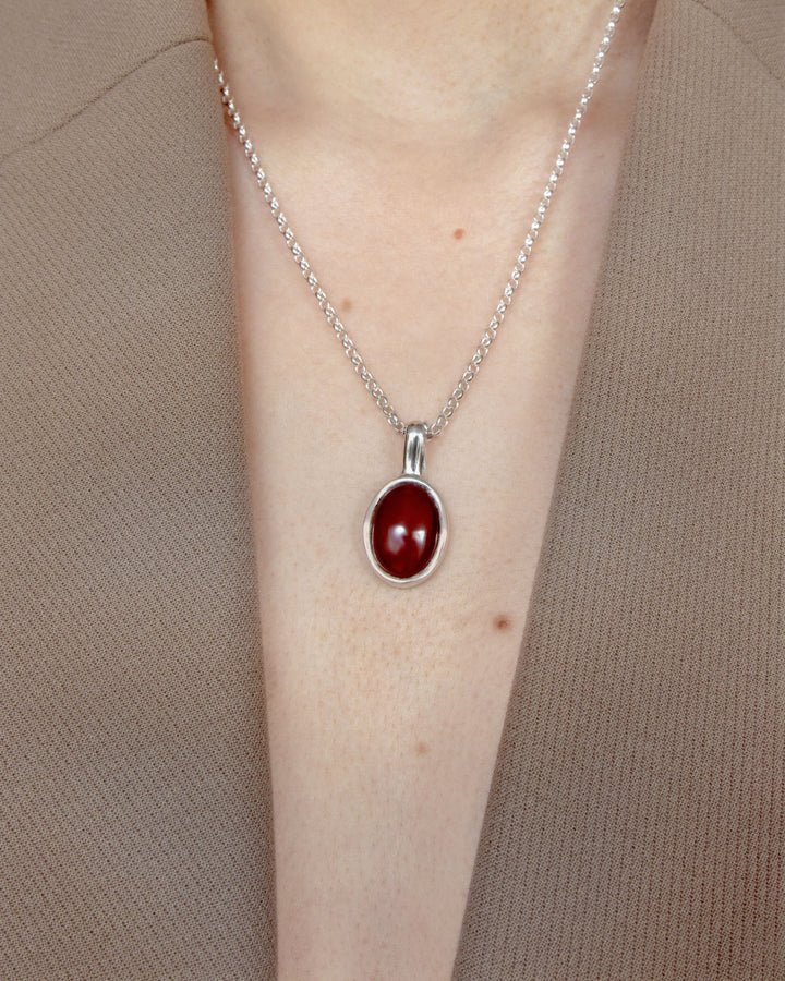 Figura Silver Necklace w. Carnelian